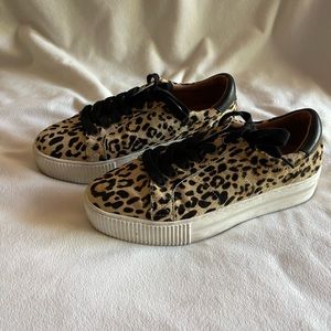 Halogen leopard print lace up sneakers